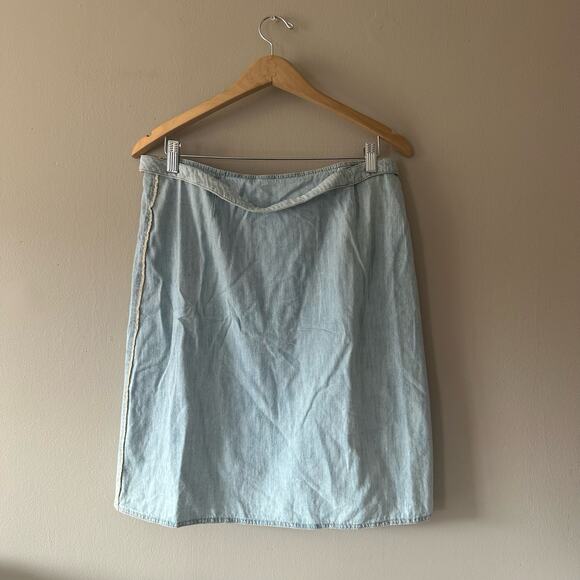 Gabriele Strehle Jeans Denim Wrap Skirt Size 12 NEW WITH TAGS - Picture 5 of 9
